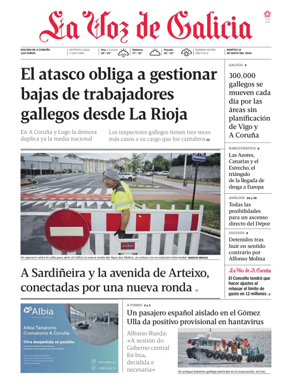 Cover of La Voz de Galicia (A Coruna)