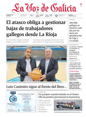 Cover of La Voz de Galicia (Lugo)