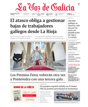 Cover of La Voz de Galicia (Pontevedra)