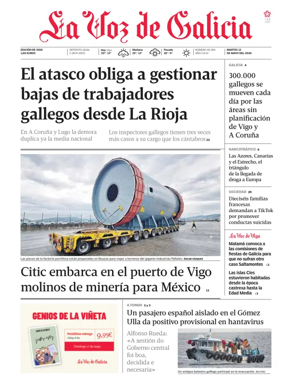 Cover of La Voz de Galicia (Vigo)