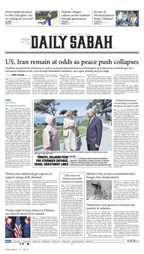 Cover of Daily Sabah (Turkey)