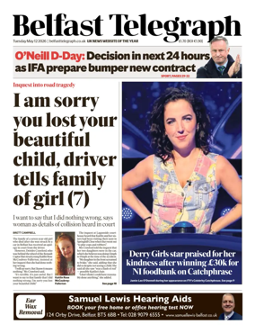 Cover of Belfast Telegraph