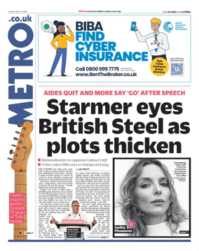 Cover of Metro (UK)
