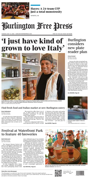 Cover of Burlington Free Press
