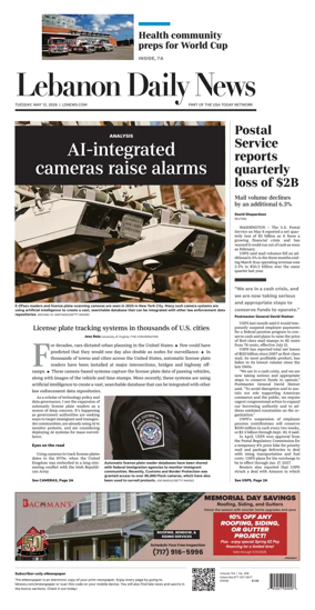 Cover of Lebanon Daily News