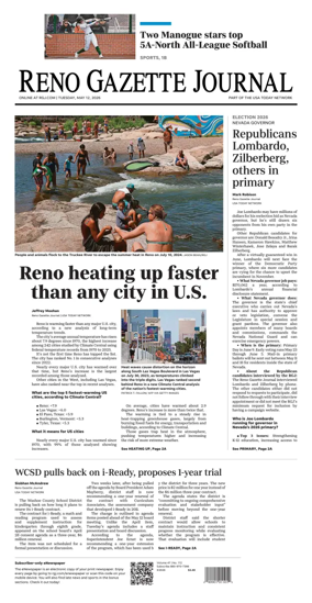 Cover of Reno Gazette Journal