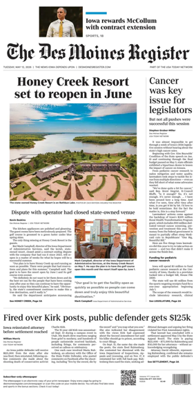 Cover of The Des Moines Register