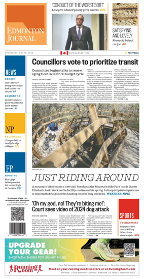 Cover of Edmonton Journal