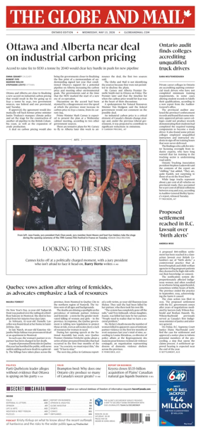 Cover of The Globe and Mail (Ontario Edition)