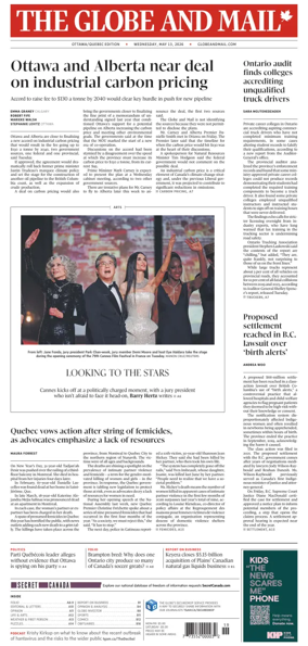Cover of The Globe and Mail (Ottawa/Quebec Edition)