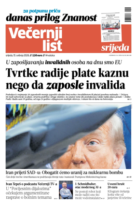 Cover of Vecernji list - Hrvatska
