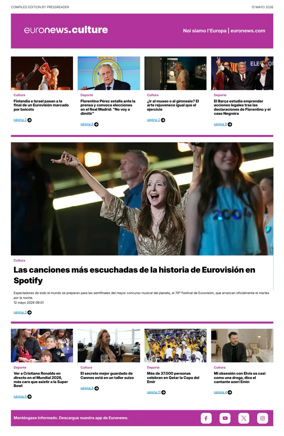 Cover of Euronews Culture and Sport (Spanish) Compiled Edition