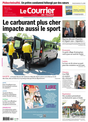 Cover of Le Courrier de l’Ouest (Cholet)