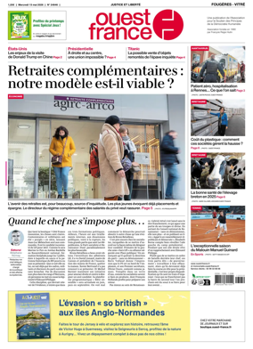 Cover of Ouest-France (Fougeres Vitre)