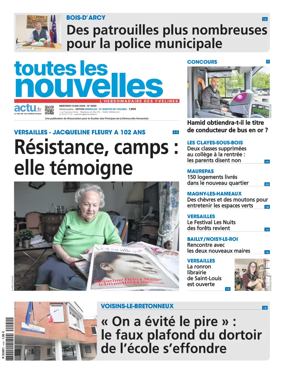 Cover of Toutes les Nouvelles (Versailles / Saint-Quentin-en-Yvelines)