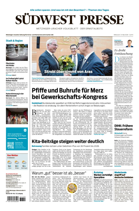 Cover of Sudwest Presse - Metzinger Uracher Volksblatt - Der Ermstalbote