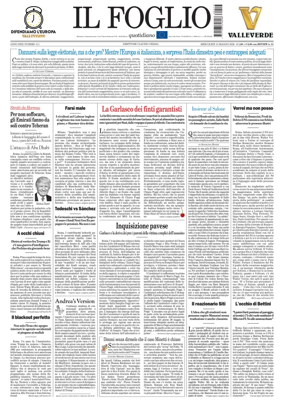 Cover of Il Foglio Quotidiano