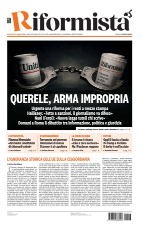 Cover of Il Riformista (Italy)