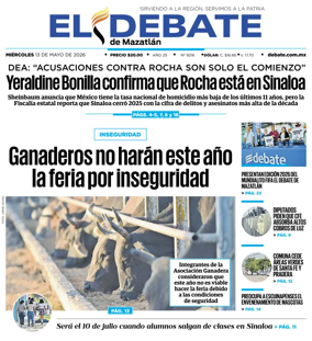 Cover of El Debate de Mazatlan
