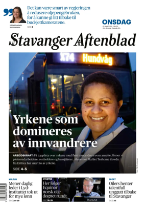Cover of Stavanger Aftenblad