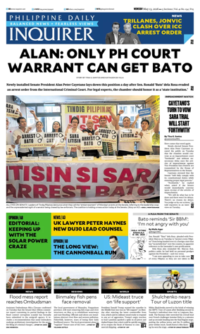 Cover of Philippine Daily Inquirer