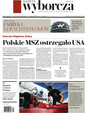Cover of Gazeta Wyborcza Stoleczna