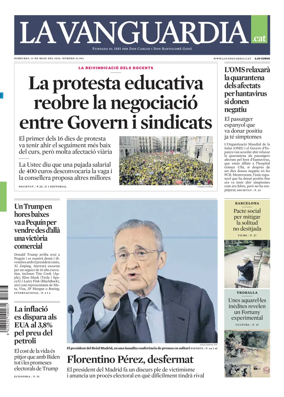 Cover of La Vanguardia (Catala)