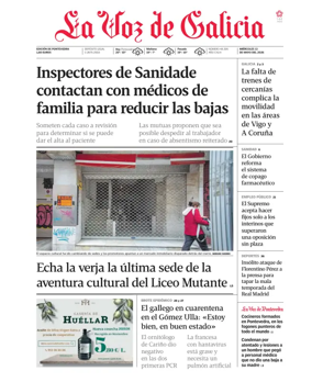 Cover of La Voz de Galicia (Pontevedra)