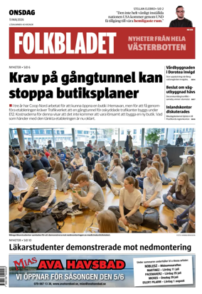 Cover of Folkbladet Vasterbotten