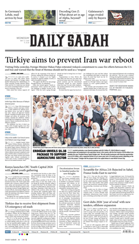 Cover of Daily Sabah (Turkey)