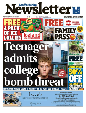 Cover of Staffordshire Newsletter