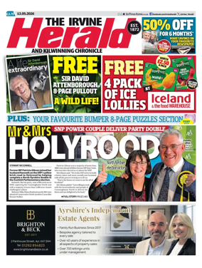 Cover of The Irvine Herald and Kilwinning Chronicle