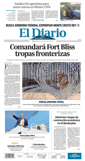 Cover of El Diario de El Paso