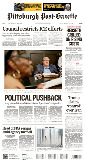 Cover of Pittsburgh Post-Gazette