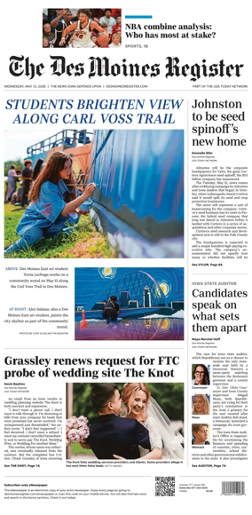 Cover of The Des Moines Register