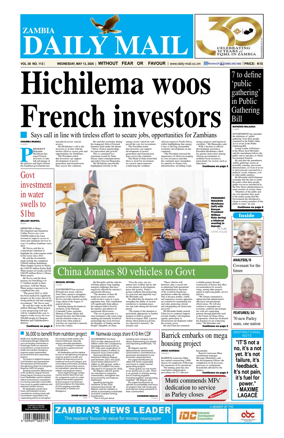Cover of Zambia Daily Mail