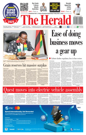 Cover of The Herald (Zimbabwe)