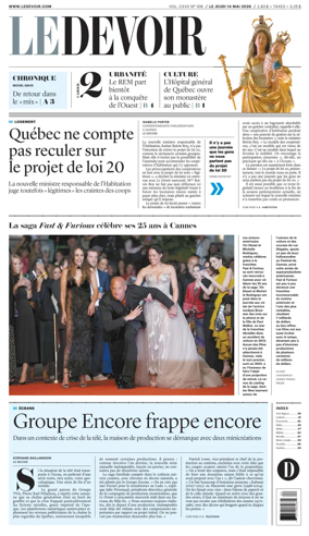 Cover of Le Devoir