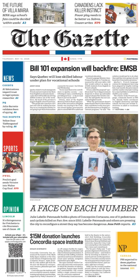 Cover of Montreal Gazette