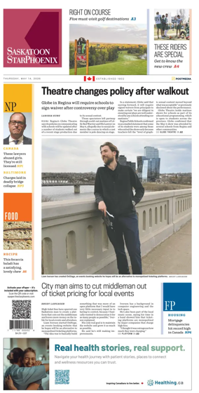 Cover of Saskatoon StarPhoenix