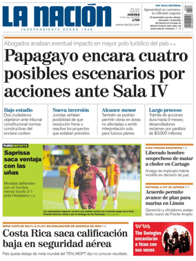 Cover of La Nacion (Costa Rica)