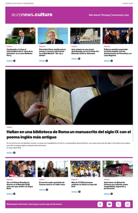 Cover of Euronews Culture and Sport (Spanish) Compiled Edition