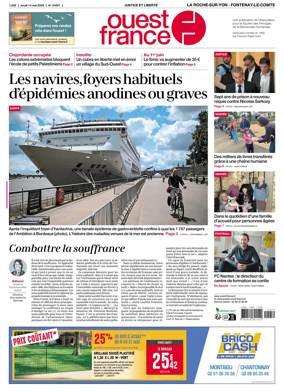 Cover of Ouest France (La Roche-sur-Yon - Fontenay-le-Comte)
