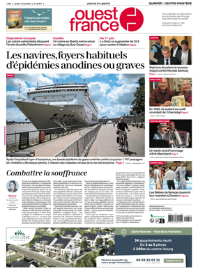Cover of Ouest-France (Quimper Centre-Finistere)