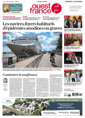 Cover of Ouest-France (Quimperle Concarneau)