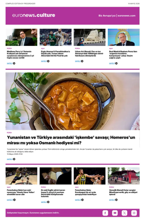Cover of Euronews Culture and Sport (Turkish) Compiled Edition