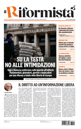 Cover of Il Riformista (Italy)