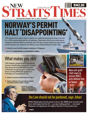 Cover of New Straits Times