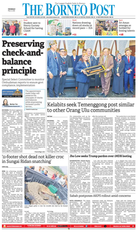 Cover of The Borneo Post (Sarawak)
