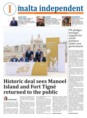 Cover of Malta Independent